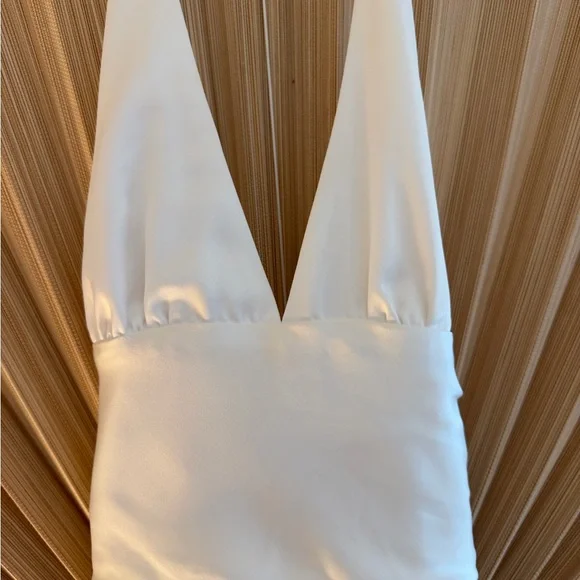 White zara satin effect halter mini dress - Picture 4 of 6